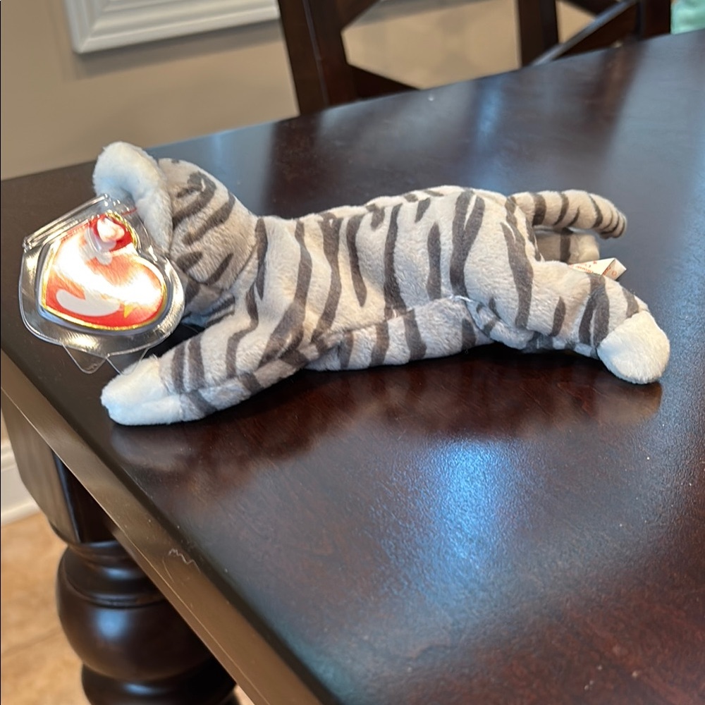 Ty Gray and White Stuffed Cat Plush